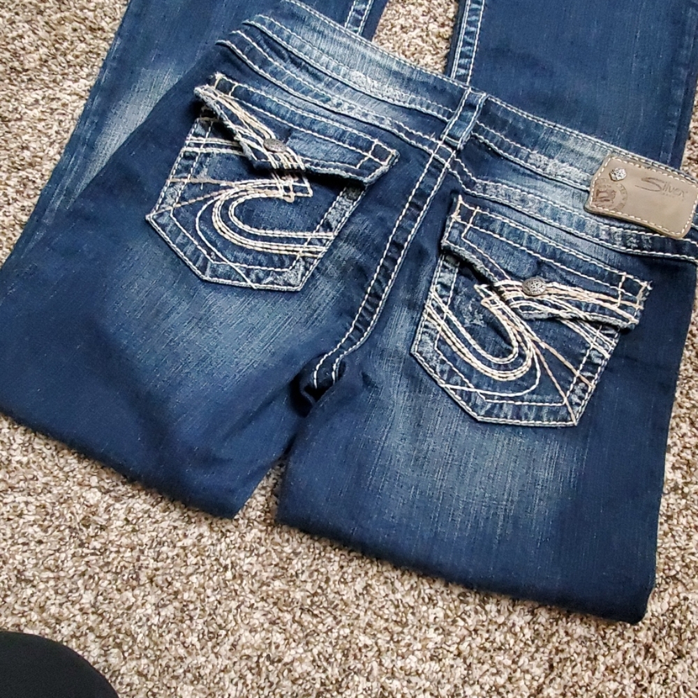 Silver pioneer bootcut jeans